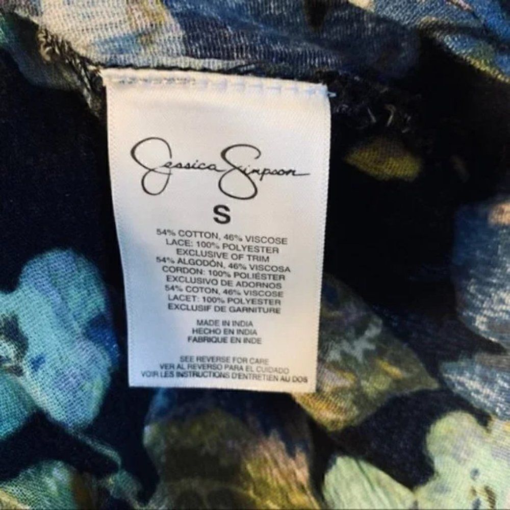 Jessica Simpson Livia Lace Peasant Top size S - Picture 2 of 5